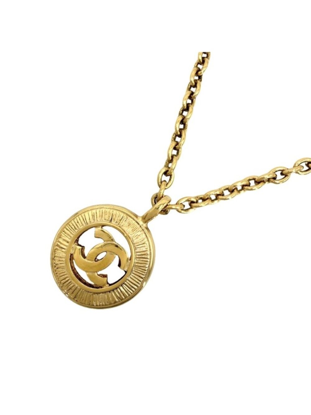 Chanel Necklace Round CC Logo Vintage